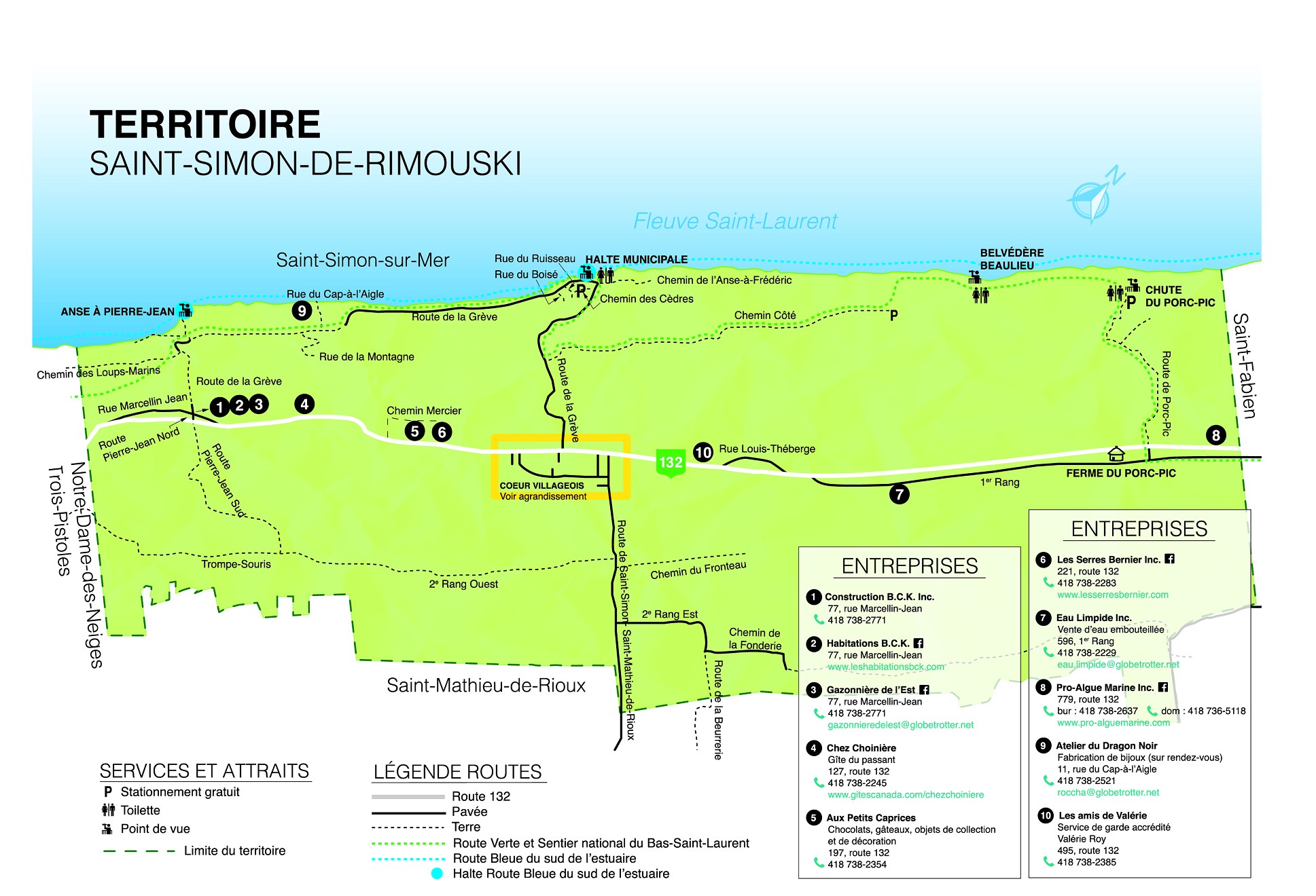 Carte du territoire Saint-Simon-de-Rimouski